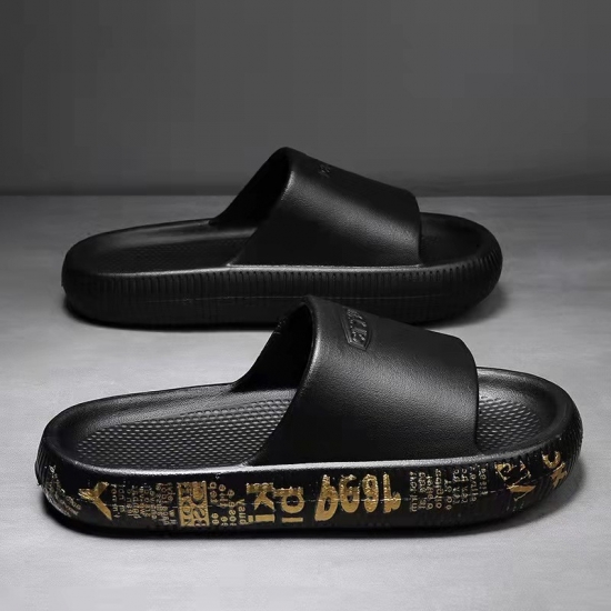 Summer Fashion men shoes outdoor beach slippers thick sole patterns printed yeezy slides