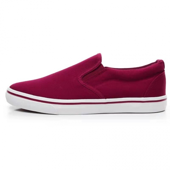 Fashion Walking Style loafers Red Slip-on Canvas Trendy casual Shoes for men