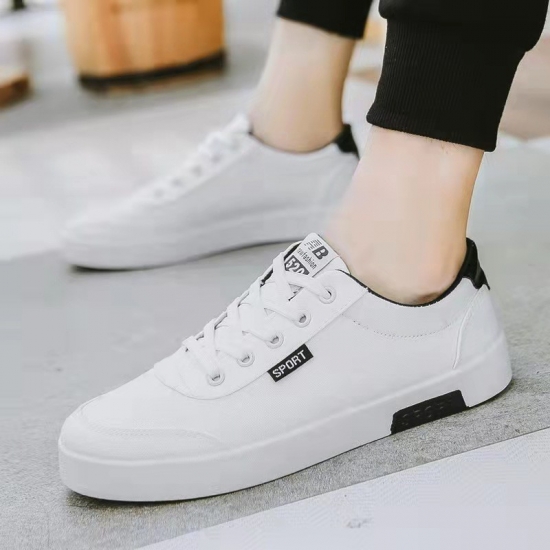 Breathable Walking Style loafers Canvas Trendy sneakers lace-up men's casual shoes