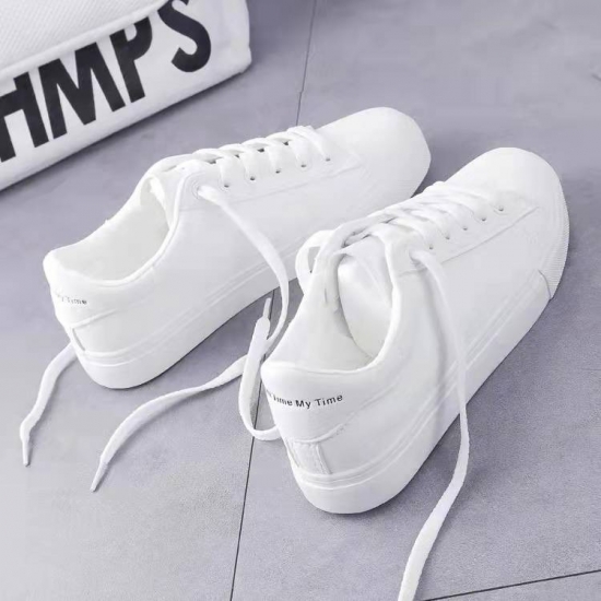 Spring Fashion Walking Style loafers platform lace-up sneakers PU flat sport Casual Shoes for Women