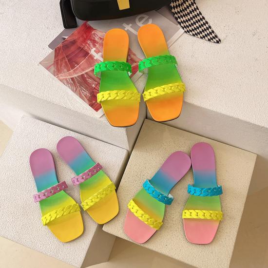 Rainbow slippers
