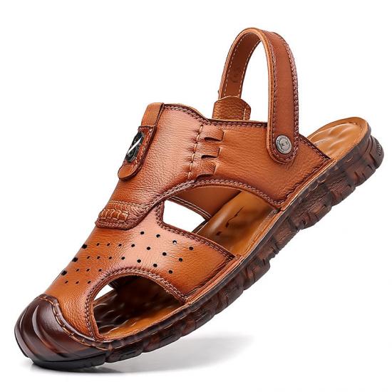 Summer luxury Leather  Slides Slipper sandals for men