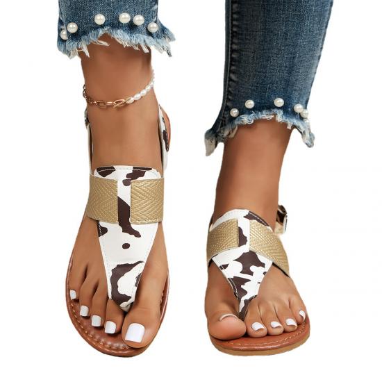 Custom logo female leopard Flipflops Slippers Ladies Casual PU thong sandals