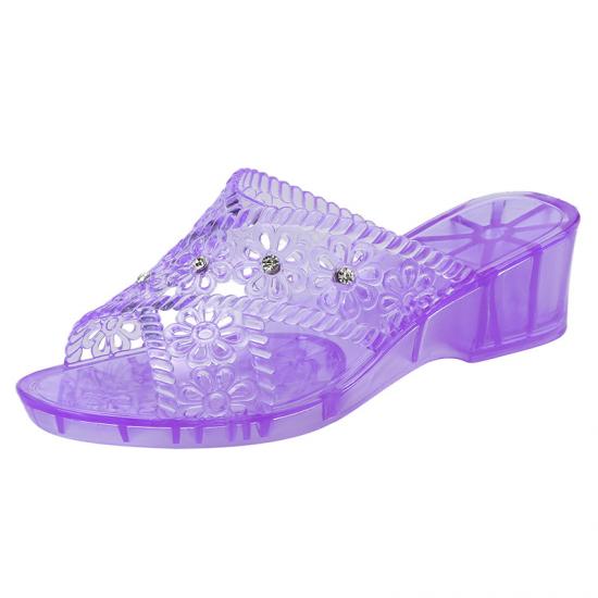 Fashion ladies Jelly Slipper Women Summer Crystal wedge Sandals  Slippers