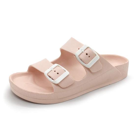 Adjustable Slip on Eva Double Buckle Slides Comfort Feetbed Thong Cork Sandals for Womens