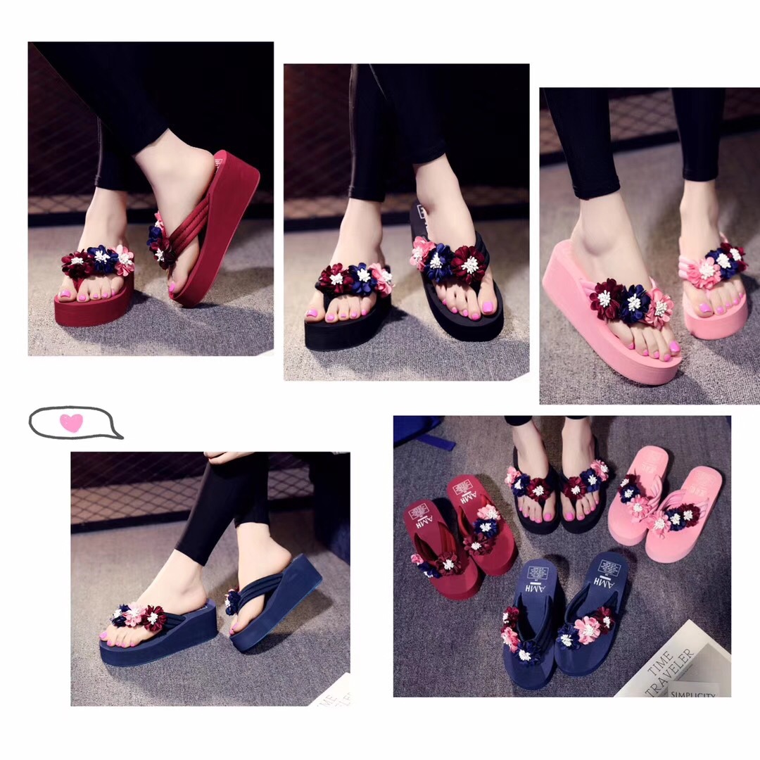 Daisy Flower Thick-Soled Flip-Flops