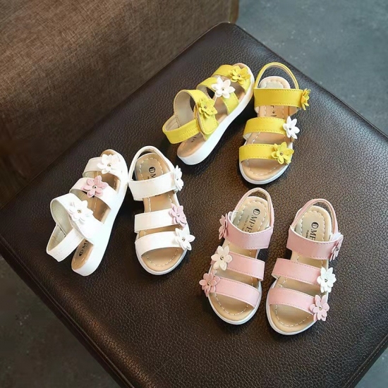 2021summer girls beach sandals flowers upper kids shoes