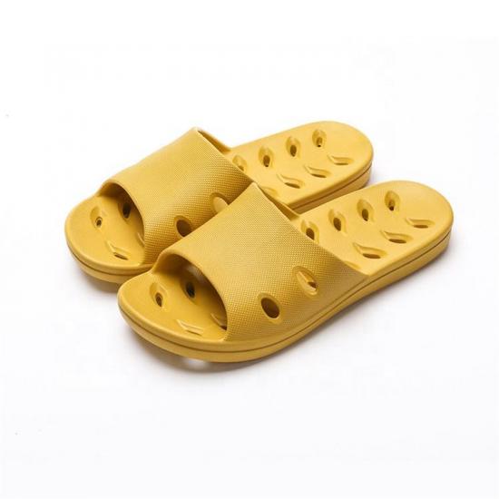 Couple Bath Slippers Summer Slides Sandals House Shoes Non-slip Water Leaking Bathroom Slippers
