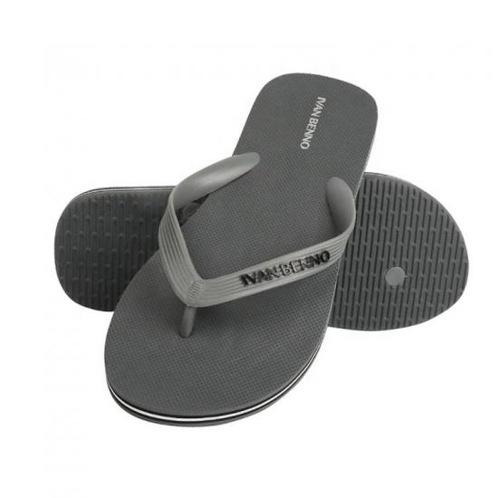 Summer Flip-Flops Embossing Logo On Strap Mens Bedroom Slippers Sandals Waterline Sole Mens Flip Flops