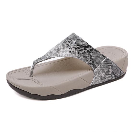 Snakeskin Leopard Print Wedges Flip Flops
