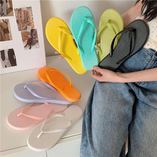 Solid Color Comfortable Slippers Flip Flops