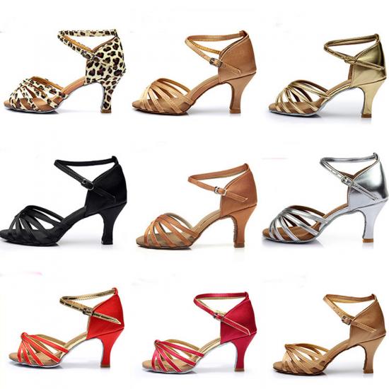 Glitter/Satin Latin Dance Shoes Women Girls Ballroom Tango Salsa Dancing Shoes For Ladies