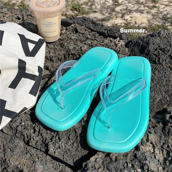 Transparent Belt Soft Sole  Beach Flip Flops