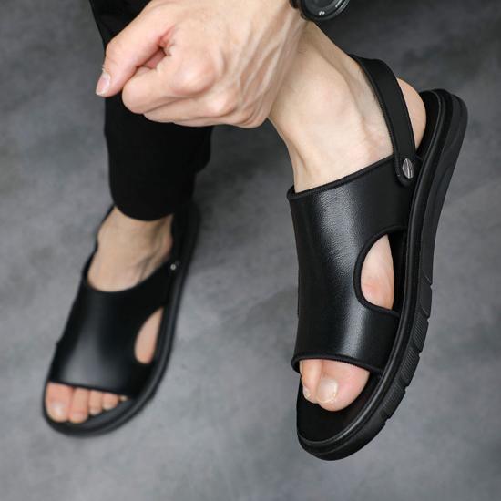 Men Slipper Sandal Shoes Summer Leather Sandals Men Beach Shoes Casual Slippers