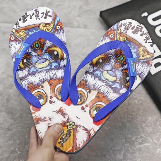 Cheap PE Printing Non-slip Outdoor Beach Flip-flops