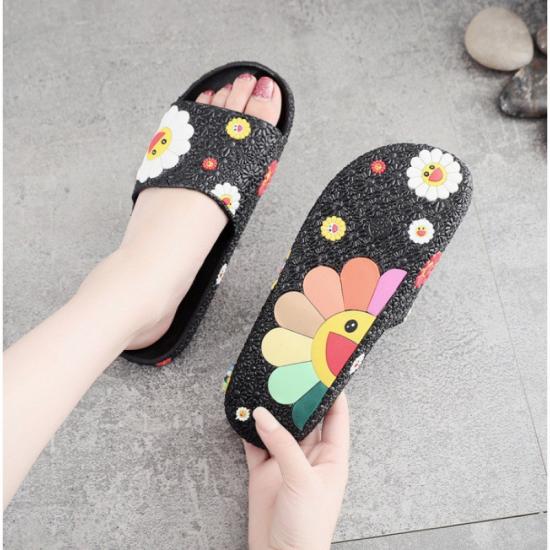Custom Logo Sun Flower Plastic Slippers