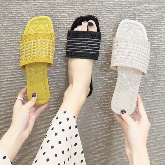 2023 Summer women soft cotton breathable upper slide Slippers  Outdoor Casual Sandals Slipper for lady