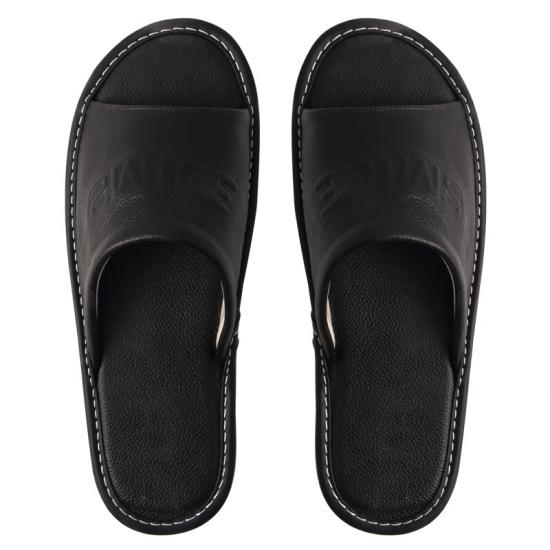 Solid Color PU Slide Sandals.