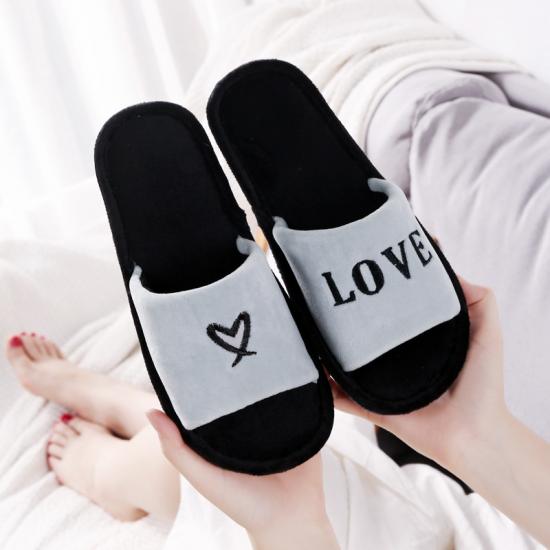 Faux Suede Home Floor Cotton Slippers Men women Home Anti slip Open Toe Slippers Women's