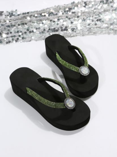 New Rhinestone Sandals Wear Slope Bohemian Flipflops