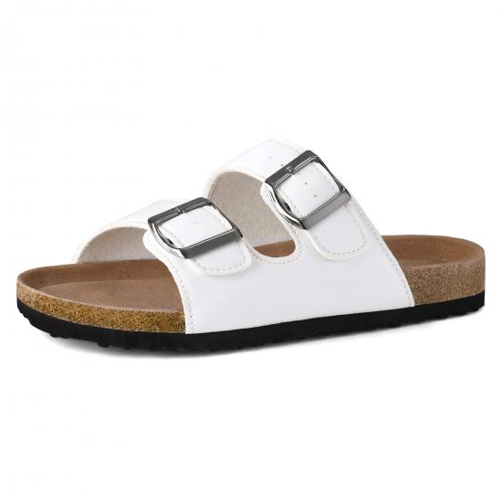 DDXYYDS Women's Sandals With Cork Footbed - Adjustable Buckle Slide Sandals With Arch Support