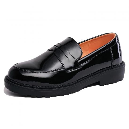 Platform Loafer Leather Rubber Casual Business Work Shoes