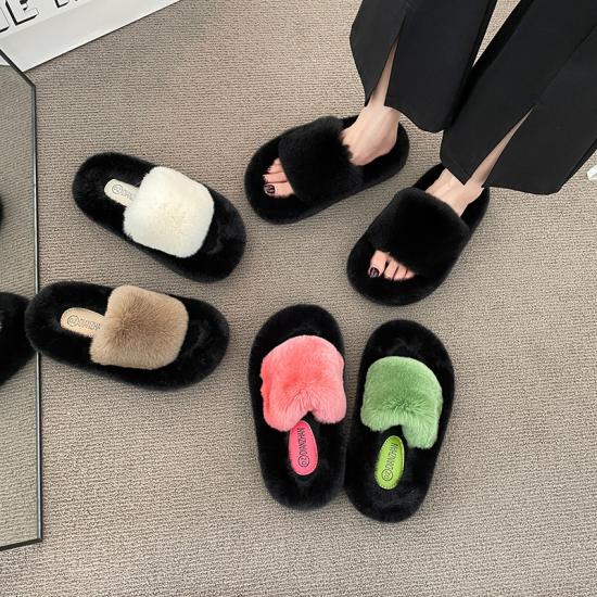 Wholesales Slippers Cute Soft Plush Warm Slides